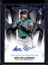2025 Topps Update Ben Williamson Baseball Stars Auto RC Rookie #BSAU-BW Mariners