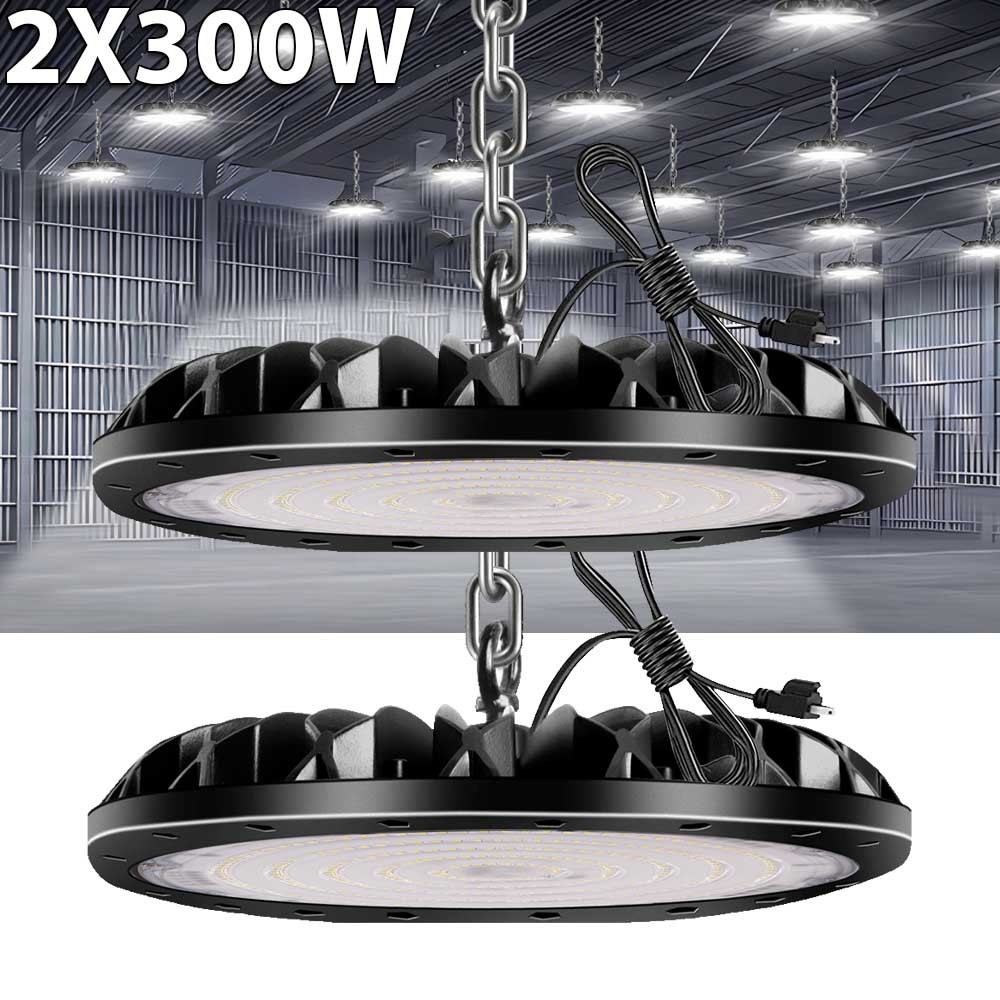 Viugreum 2pack LED High Bay Light 5000K, 200W, 20000Lm(Ip65) UFO High Bay Lights with US Plug Commercial Bay Lighting for Barn/Garage Commercial Viugreum 2pack LED High Bay Light 5000K, 200W, 20000Lm(Ip65) UFO High Bay Lights with US Plug Commercial Bay Lighting for Barn/Garage Commercial