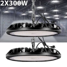 2 Pack 300W UFO LED High Bay Light Shop Warehouse Industrial Factory Commercial