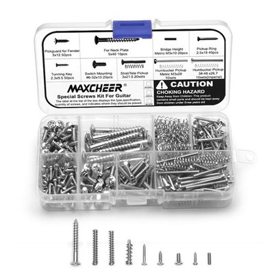 MAXCHEER 270pcs Guitar Screw Kit,Telecaster Kit, Pickguard Screws,Switch Plat...