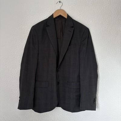 Massimo Dutti Grey Men's Wool Blazer Jacket Italian Fabric UK Size 36 - Unworn