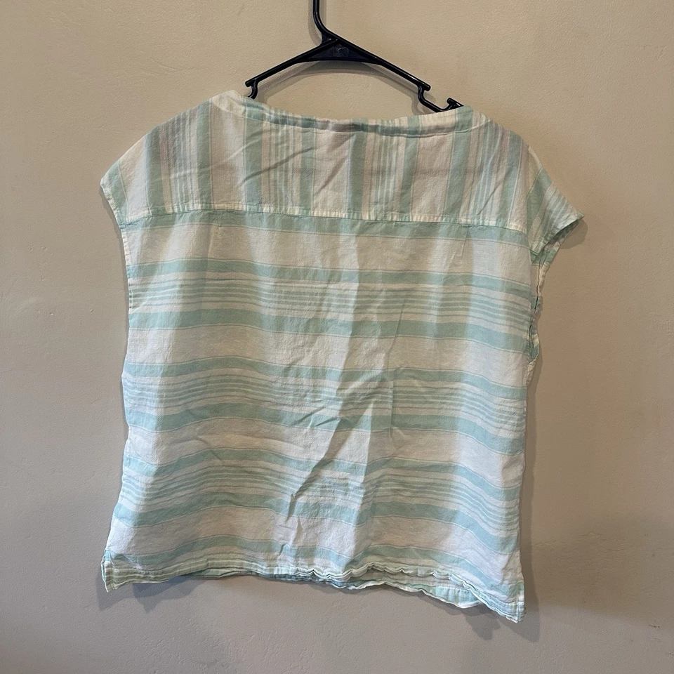 Patagonia Camisa Grande Ligera A/C Azul y Blanco Pastel Rayas Cizalla Foto 4 de 4