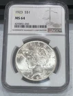 1923 PEACE SILVER DOLLAR MS64 NGC SUPERB LUSTER