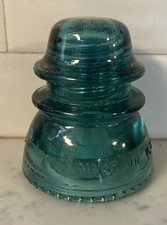 Antique Hemingray No 42 Aqua Blue Green Glass Insulator Made in the USA