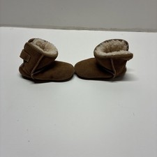 Baby UGG Slip-On Booties Size 0/1 Chestnut Suede Sheepskin Lining
