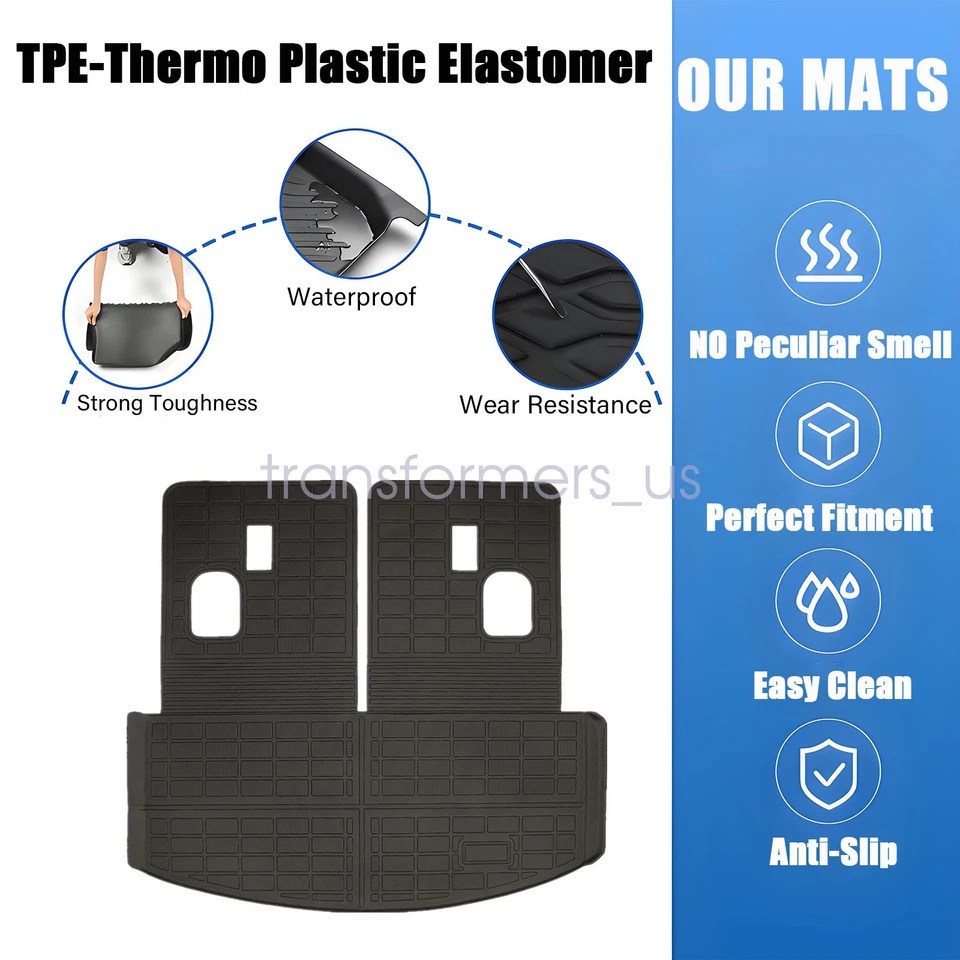 Para 2014 2015 2016-2020 Acura MDX TPE maletero carga forro y respaldo alfombrilla 3D negro Foto 3 de 4