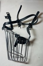 BRONZEDOG Dog Muzzle German Shepherd Wire Basket Metal Mask Leather