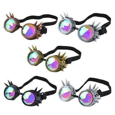 Kaleidoscope Glasses Rave Women Round Sunglasses Women Party EDM Goggles Female