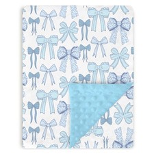Tewrnvioc Blue Baby Blankets for Boys 30" x 40", Soft Double Layer Minky Blan...