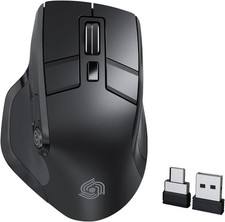 Ergonomic Wireless Mouse - Bluetooth & 2.4GHz, Silent Click, Comfortable Design