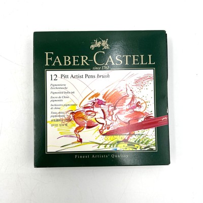 Faber Castell Pitt Artist Pens Brush Set of 12 Waterproof Acid Free Ink
