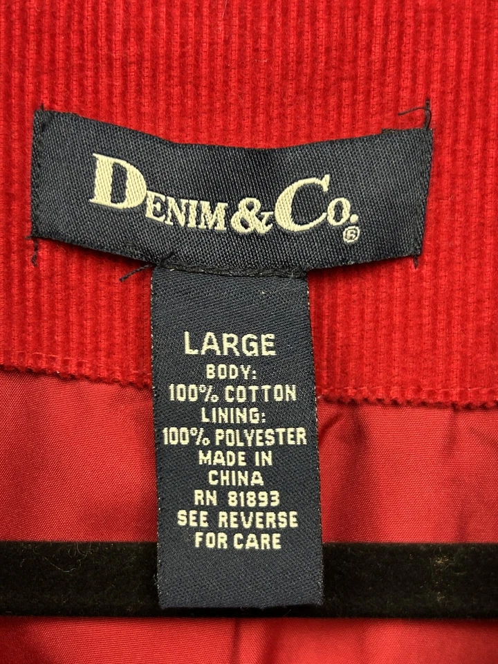 Denim & Co Blazer Womens Large Corduroy Jacket Workwear Button Pockets Classic - Image 4 of 4
