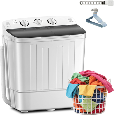 #ad 18lbs Portable Twin Tub Washing Machine 11lb Washer 7lb Spinner Compact $149.00