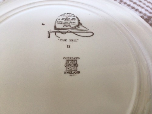 Fox Hunt Hunting Spode Dinner Plate The Kill Magenta Rim - Picture 3 of 6