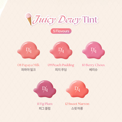 DASIQUE Juicy Dewy Tint 4g 12colors 2023 NEW All day long, Fruity