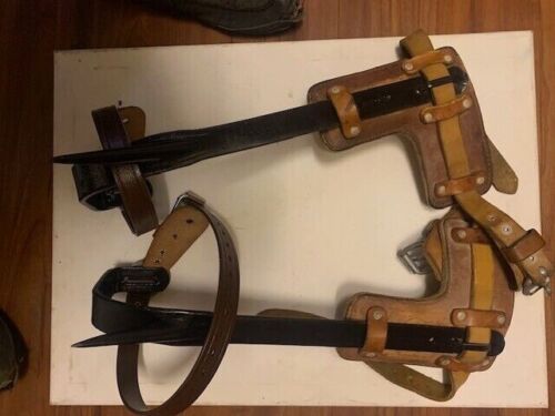Buckingham climbing Gaffs fixed 17 1/2" Lineman /Arborist 3" spurs - Picture 2 of 3