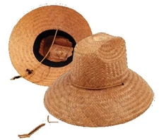 Straw Lifeguard Hat - Flex Fit Band Straw Hat - Beach Sun Hat