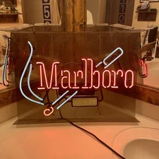 Marlboro Cigarettes Neon Sign Everbrite Evertron 1993 28” x 20”