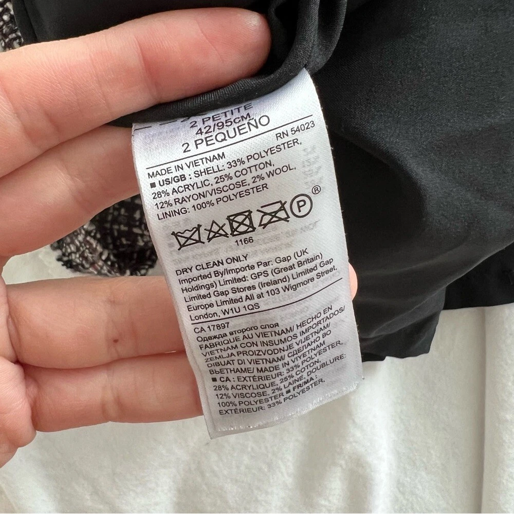 VETEMENTS Abito Banana Republic in tweed misto lana aderente e svasato taglia 2P