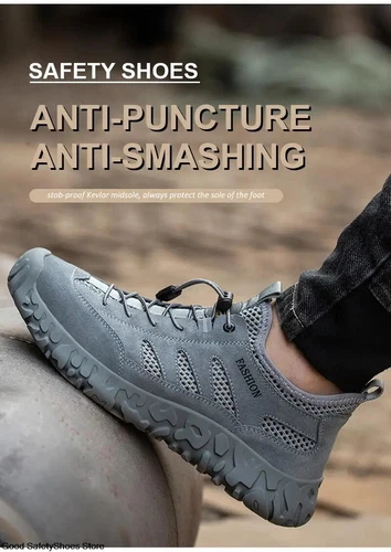 Scarpe Antinfortunistiche Uomo Estive Punta Acciaio Protezione Scarpe da Lavoro Traspiranti - Foto 15 di 32