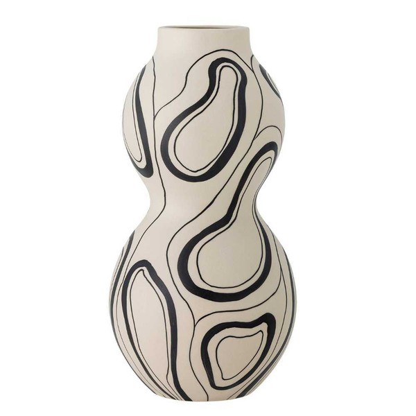 Bloomingville Vase Nicola Weiß Schwarz 34X17 Cm Blumenvase Keramik-image