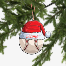 Personalized Baseball Ornament, Baseball Christmas Ornament, Baseball Xmas