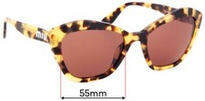 SFx Replacement Sunglass Lenses fits Miu Miu SMU05U - 55mm Wide