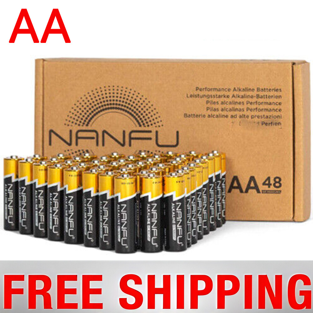 NANFU AA Batteries, Super Alkaline AA Battery, 4-Count 8/24/48PACKS lot size NEW-image