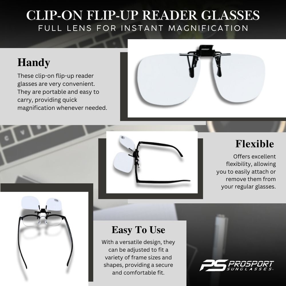 Occhiali Da Lettura Flip-Up Clip-on Con Ingrandimento 3,5x - Foto 6