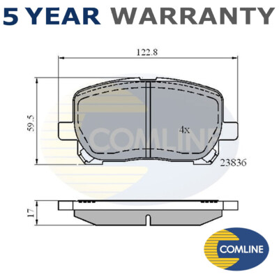Comline Front Brake Pads Set Fits Toyota Avensis 2001-2009 2.0 D 2.4