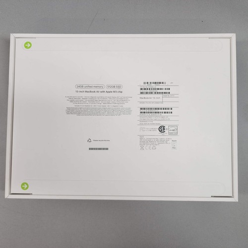 New 2024 Apple MacBook Air 13.6" M3 8C GPU 4.0GHz 24GB RAM 512GB SSD MC8Q4LL/A - Picture 2 of 4
