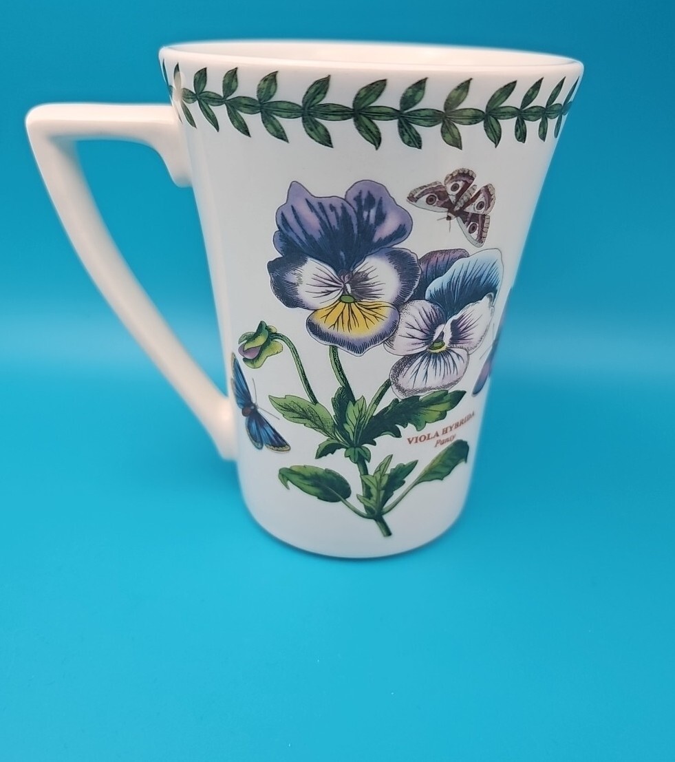 Portmeirion Botanic Garden Pansy Lily Azalea Coffee Mandarin Shape Mug  10oz/