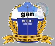STICKER MAILLOT VELO RAYMOND POULIDOR GAN MERCIER HUTCHINSON AUTOCOLLANT PE151