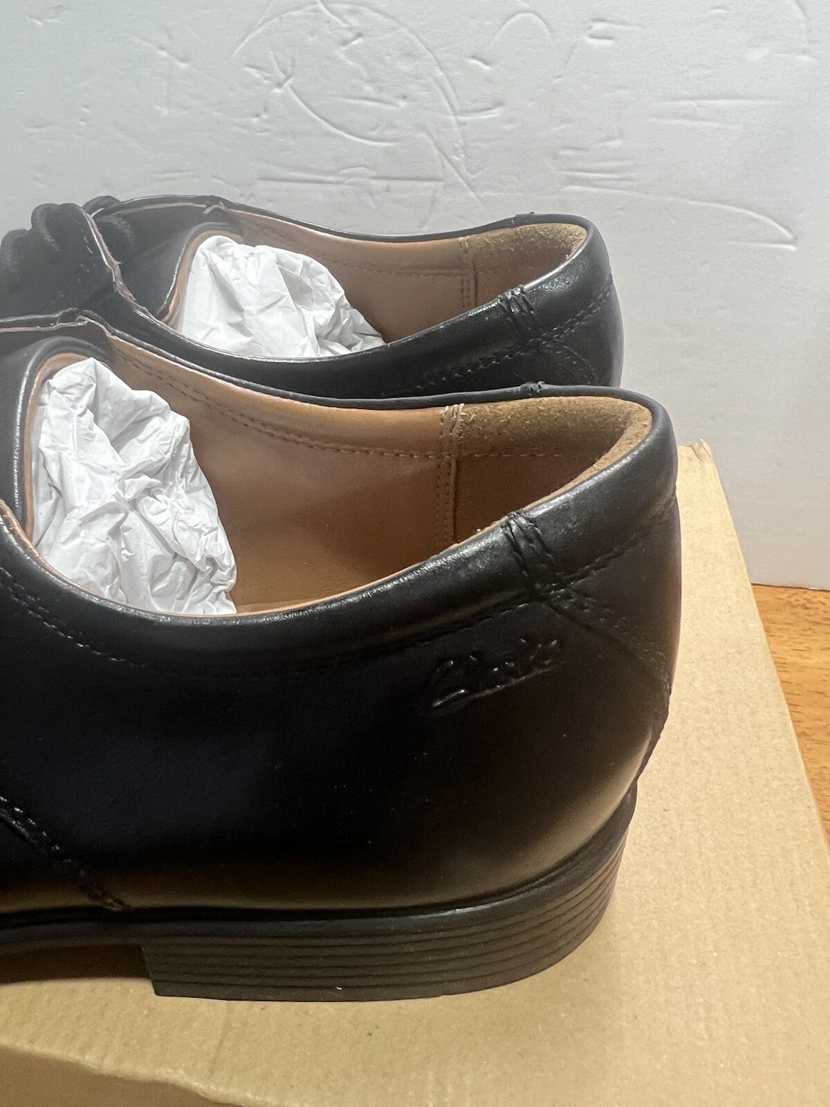 SAOLA Abito Oxford Clarks Tilden Walk stringato in pelle scarpe da uomo nero taglia 11 5 M