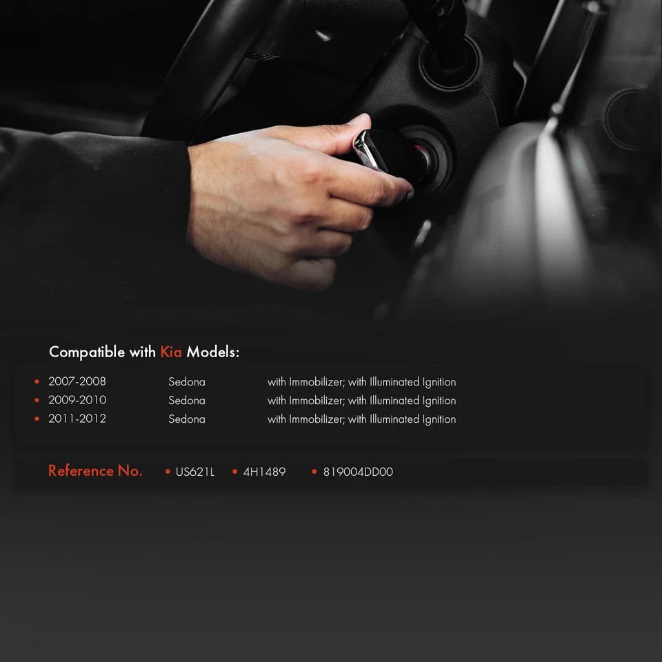 Cilindro de trava de ignição Zamak 5 com chaves para Kia Sedona 2007-2012 com imobilizador - Imagem 2 de 4