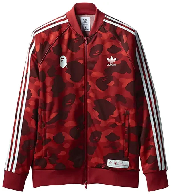 BAPE x Adidas Adicolor Track Jacket Top Raw Red Size Small
