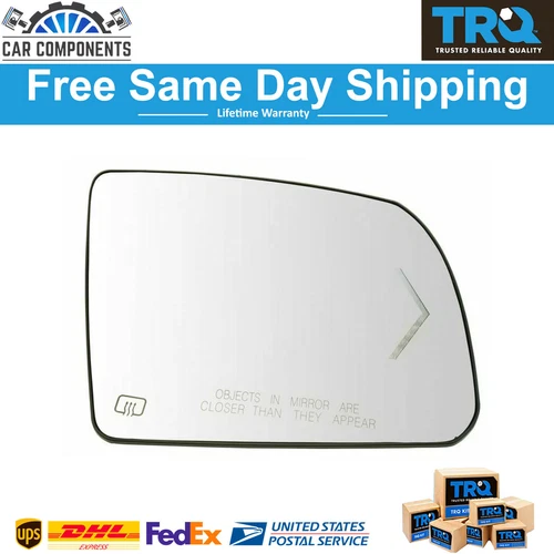 TRQ Side View Mirror Glass Heated Turn Signal w/ Backing Plate For 07-13 Toyota