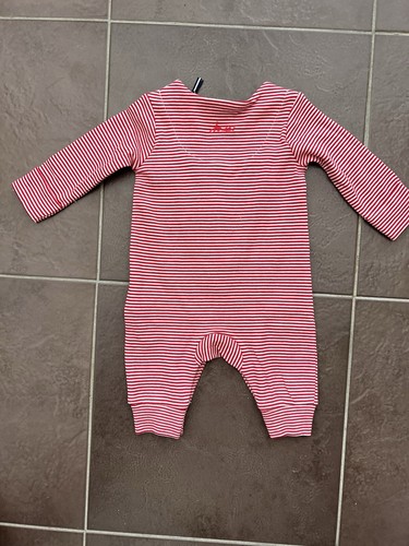 JOULES Christmas Babygrow Age 1 & 9-12 Months Red White Stripe Festive Romper - Picture 15 of 16