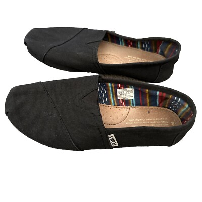 Toms Womens Classics Canvas  Slip-Ons Black On Black SIZE W-6