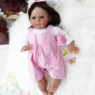24'' Lifelike  Reborn Baby Dolls Girl Toddler Handmade Soft Vinyl Cloth Body