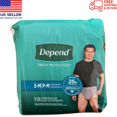Depend Fresh Protection Adult Incontinence Underwear, S/M, 19ct
