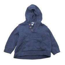 Janie and Jack Boys Hooded Sweater Cotton Pockets Navy Blue 12-18M