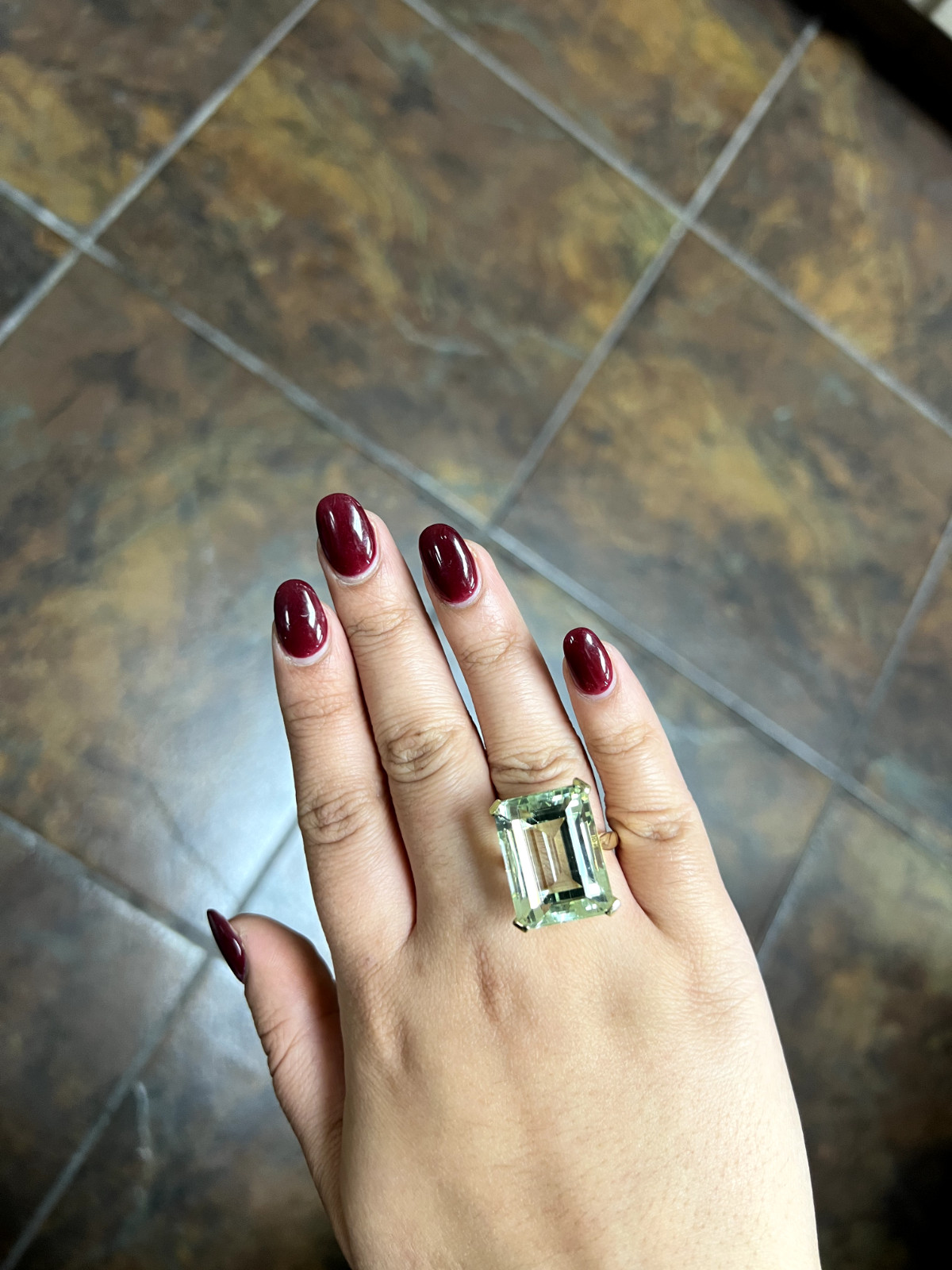 Prasiolite (Green Amethyst) Statement Ring (Estat… - image 4