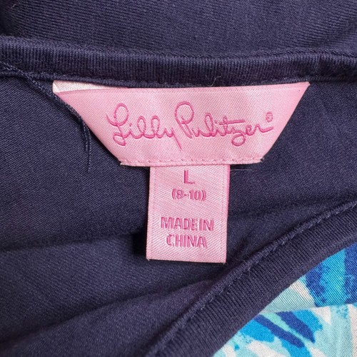 Lilly Pulitzer CAILA Dress Girl's Large (8-10) Serene Blu Sun Beach Nautical - Picture 4 of 10