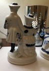 Vintage Figurines Victorian Style Set Of Two Blue and White Hand Painted — photo 3