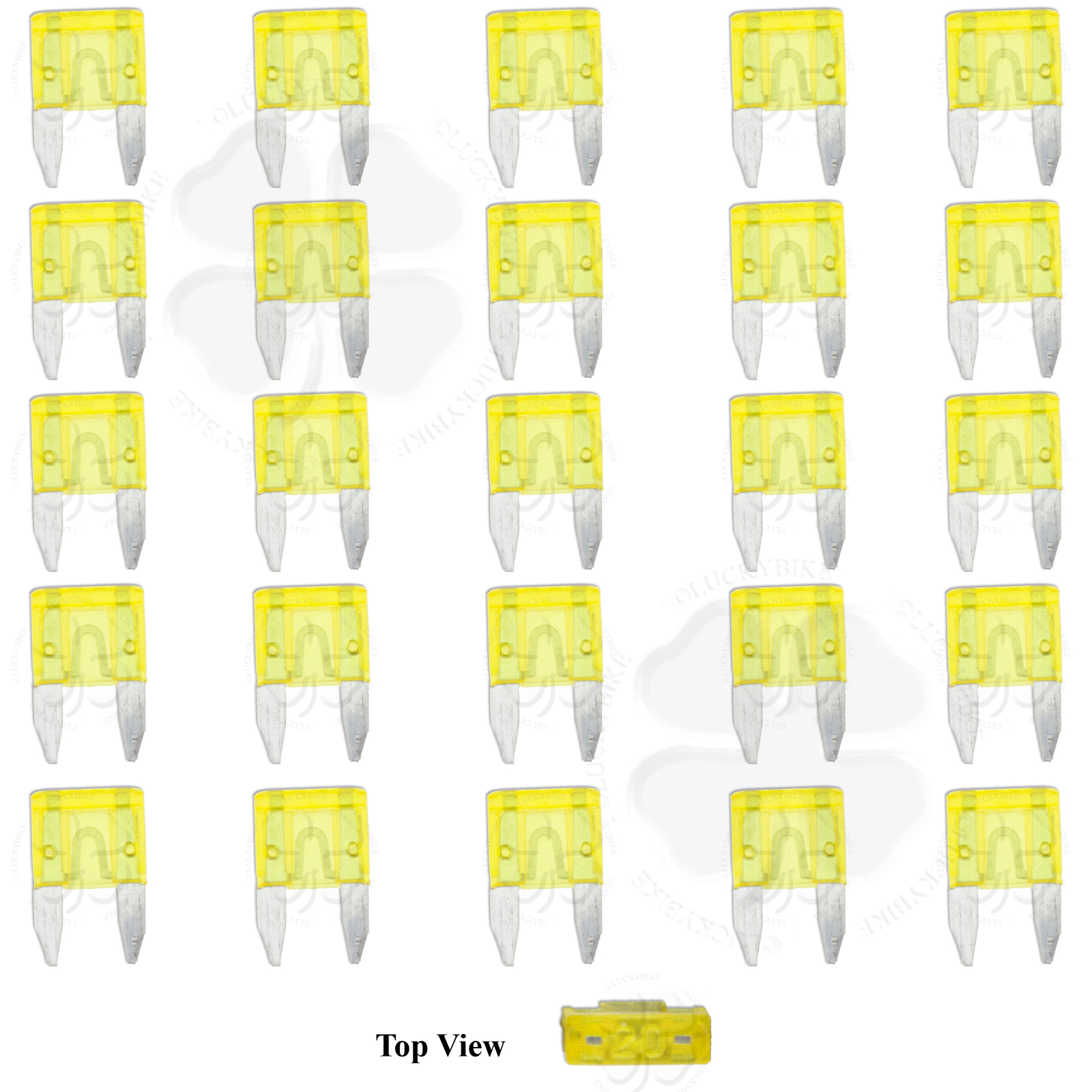 25x Mini Blade Fuse APM ATM 20A Amp Motorcycle Automotive Circuit Spade Set Kit