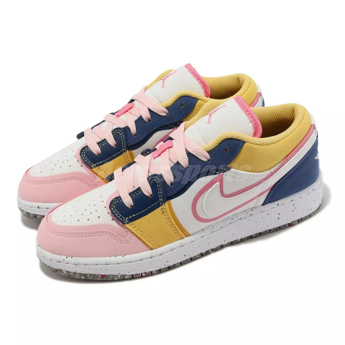 Nike Air Jordan 1 Low SE GS Multi Canvas White Kids Women AJ1 Casual DV1323-100