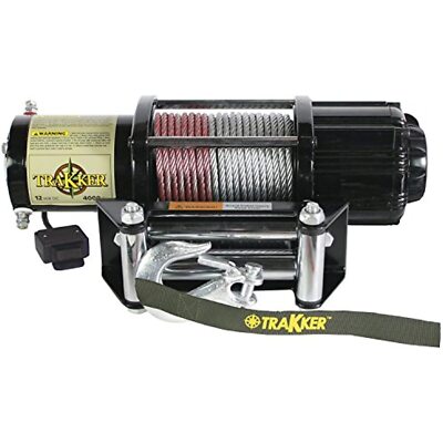 KEEPER Electric Winch, 4,000 lb. Single Line Pull, 12V DC, Black