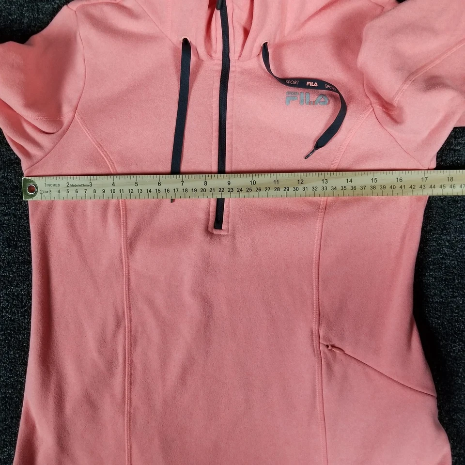 Fila Sport Jacket Womens Small Pink Coral Athletic Running Hooded Mock Pullover - Image 4 of 4