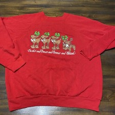 Vintage Chrsitmas reindeer crewneck sweatshirt drunk funny ugly tacky 70s 80s